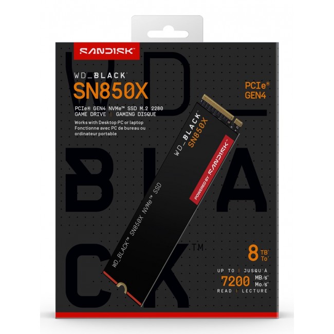 Western Digital Black WD_BLACK SN850X NVMe SSD POWERED BY SANDISK 8 TB