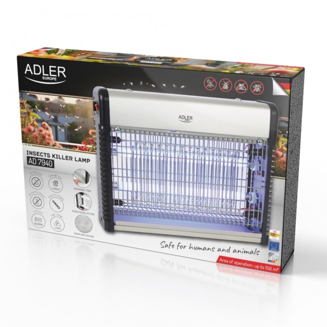 Insecticide lamp ADLER AD 7940 Black, Silver