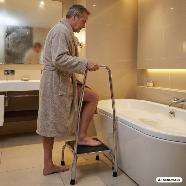 Step with handrail - bath step ACTIONMED