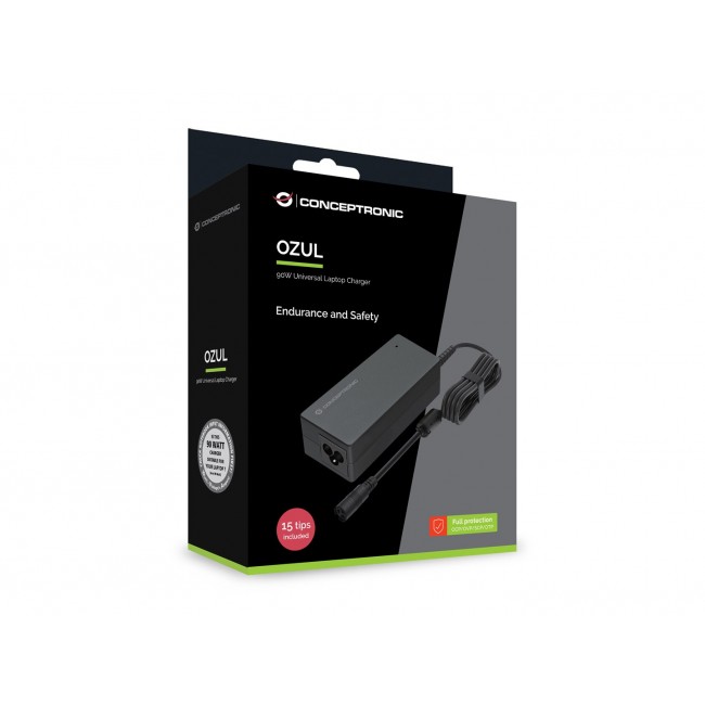 Conceptronic OZUL08B15 90W Universal Laptop Charger, 15 Charging Tips incl. Conceptronic OZUL08B15 90W Universal Laptop Charger, 15 Charging Tips incl.