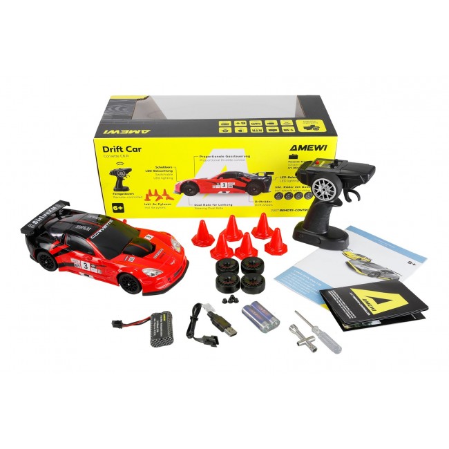 Amewi Corvette C6R Radio-Controlled (RC) model Drift car Electric engine 1:18