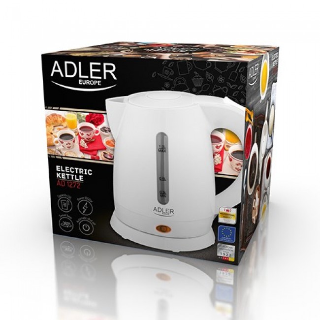 Adler AD 1272 electric kettle 1 L 1600 W Hazelnut, White