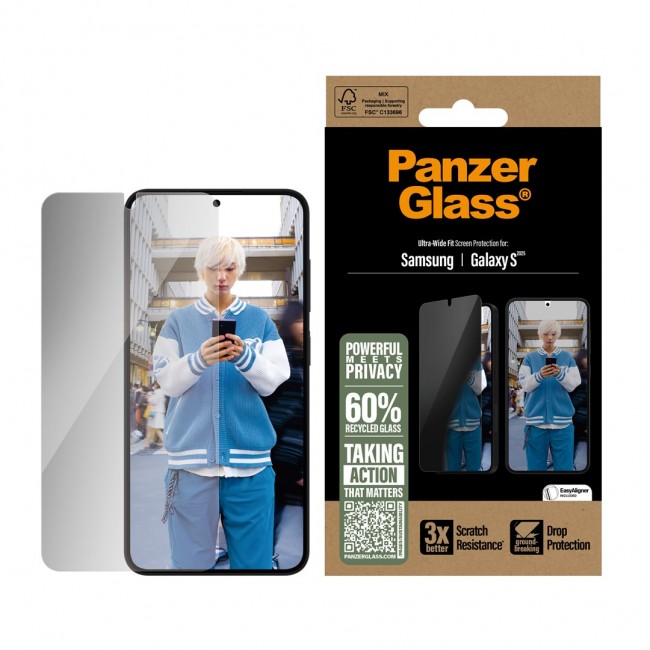 PanzerGlass Privacy Screen Protector Samsung Galaxy S25 | S24 | Ultra-Wide Fit Clear screen protector 1 pc(s)