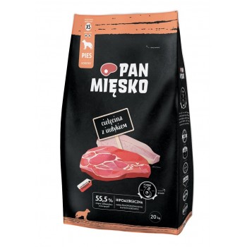 PAN MIĘSKO Veal with turkey XS - dry dog food - 20kg