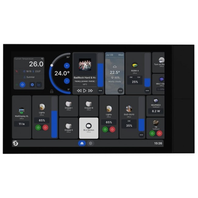 Shelly Display XL Wi-Fi Bluetooth Smart Home Control Panel, Black