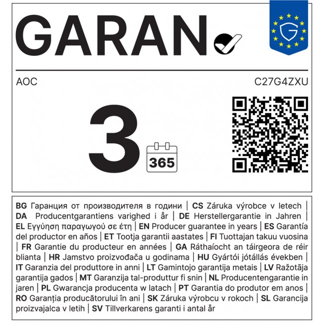 AOC G4 C27G4ZXU computer monitor 68.6 cm (27