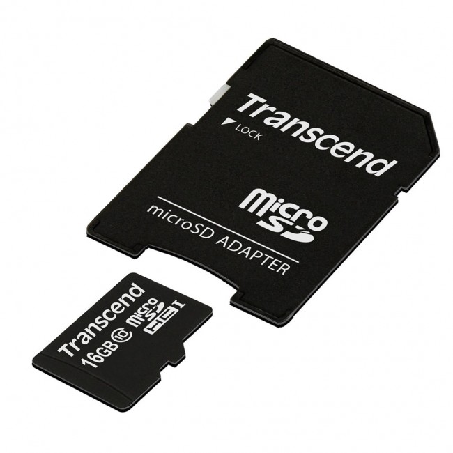 Transcend microSDXC/SDHC Class 10 16GB with Adapter
