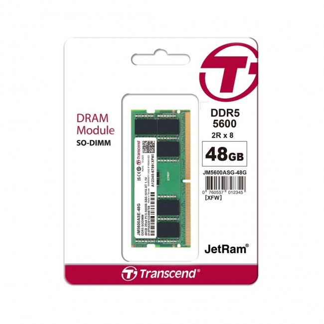 Transcend JetRam JM5600ASE-48G memory module 48 GB DDR5 262-pin SO-DIMM