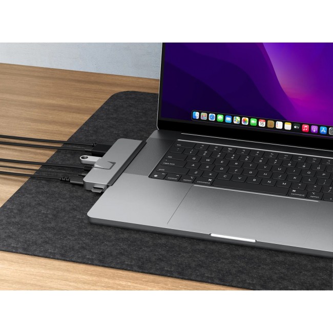 HYPER DUO PRO 7-in-2 USB-C Hub USB Type-C 104 Mbit/s Grey HYPER DUO PRO 7-in-2 USB-C Hub USB Type-C 104 Mbit/s Grey