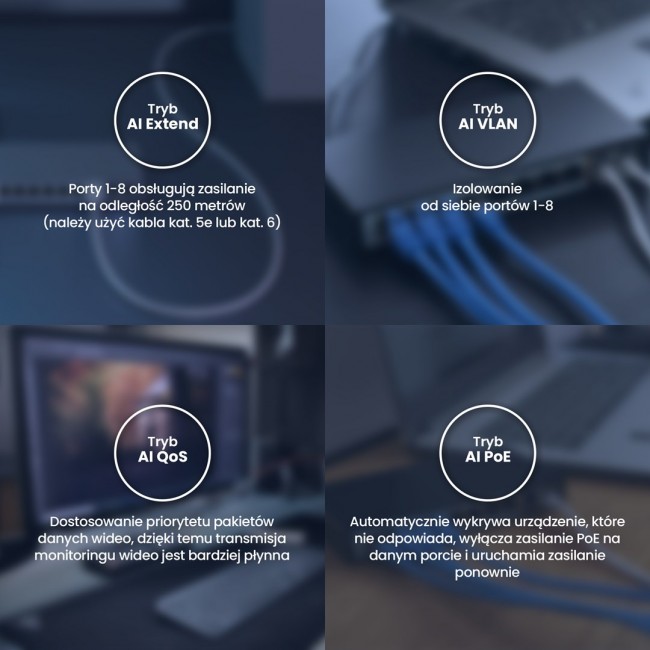 Extralink PoE Switch CERES 8x 100Mb/s PoE/PoE+, 2x RJ45 Uplink 100Mb/s, 96W Extralink PoE Switch CERES 8x 100Mb/s PoE/PoE+, 2x RJ45 Uplink 100Mb/s, 96W