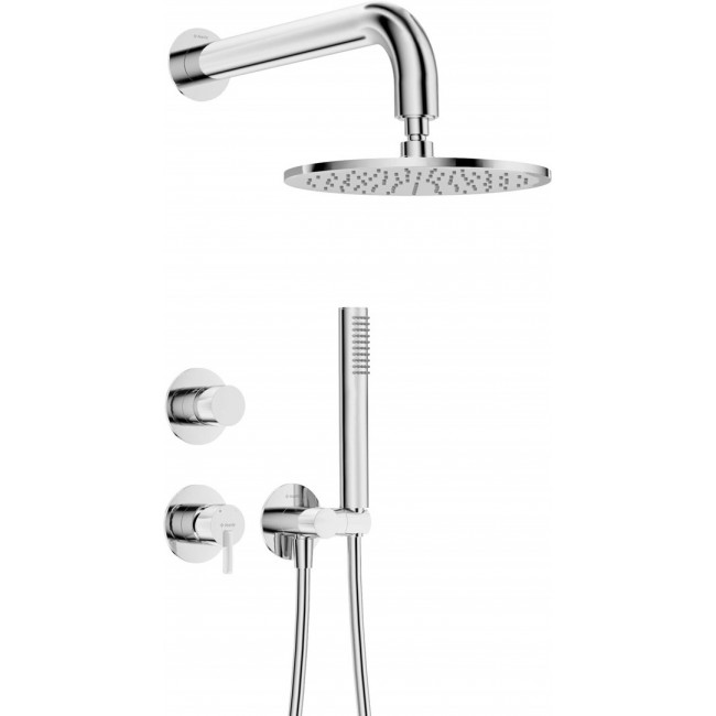 Concealed shower set with overhead shower Concealed shower set with overhead shower