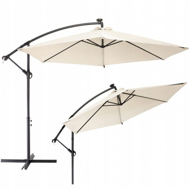 Extralink BLACK FOREST PARASOL OGRODOWY NA WYSIEGNIKU 3M DUZY BEZOWY L-0713