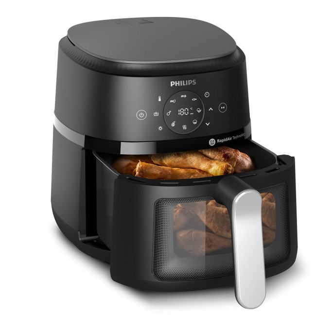 Philips 2000 series NA221/00 fryer Single 4.2 L Stand-alone 1500 W Hot air fryer Black, Silver