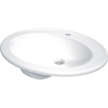 Umywalka ceramiczna wpuszczana z miejscem na baterię