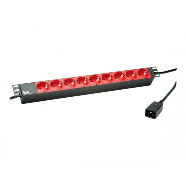 Bachmann 333.937 power extension 2 m 9 AC outlet(s) Indoor Black, Red