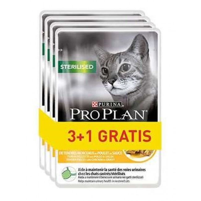 PURINA Pro Plan Sterilised Chicken - wet cat food - 85g 3+1 PURINA Pro Plan Sterilised Chicken - wet cat food - 85g 3+1