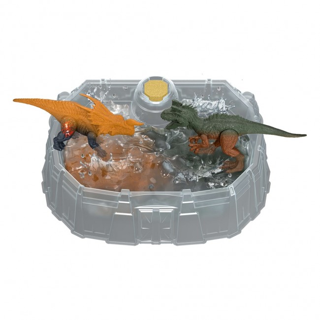 Jurassic World Dino Reveal 2 Dinosaur Toys in Battle Arena, Warm Water Changes Decoration Jurassic World Dino Reveal 2 Dinosaur Toys in Battle Arena, Warm Water Changes Decoration