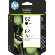HP 62 2er Pack Schwarz Farbe dreifarbig Tintenpatrone