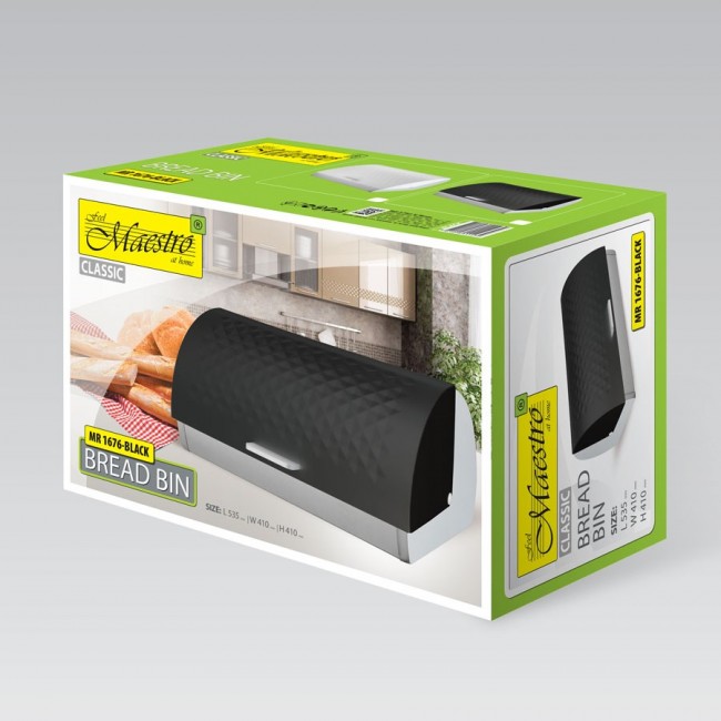 Maestro breadbox black MR-1676 Maestro breadbox black MR-1676