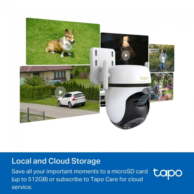 TP-Link Outdoor Pan/Tilt Security Wi-Fi Camera SPEC: 3K 5MP (2880x1620), 2.4 GHz, 2 External Antennas, 1 Ethernet Port, Horizontal 360 