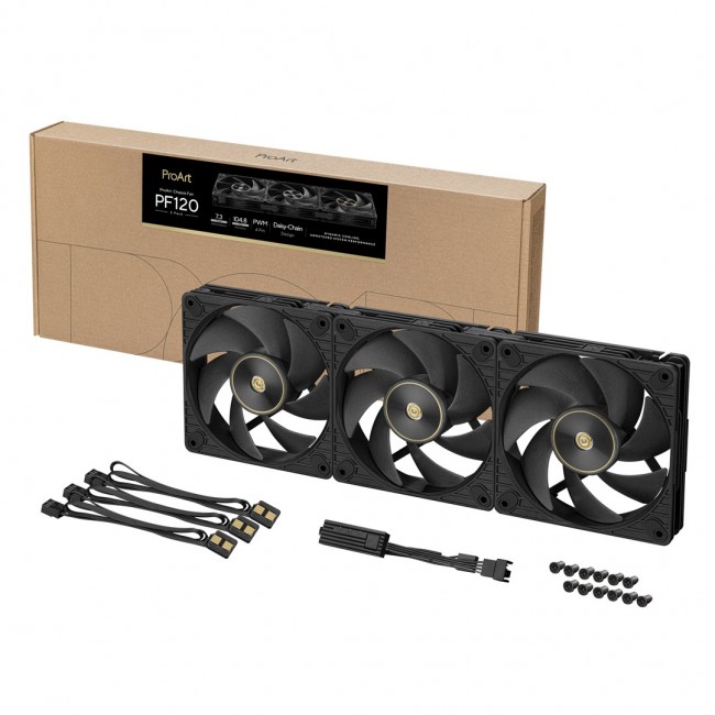 ASUS ProArt PF120 Fan PWM Black 3in1 Computer case 12 cm 3 pc(s)