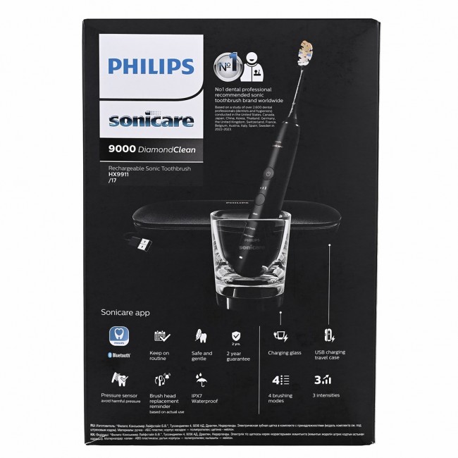 Philips HX9911/17 electric toothbrush Adult Sonic toothbrush Black