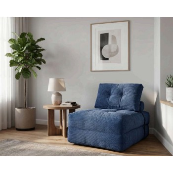 WOBA navy blue pouffe-mattress