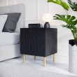 Bedside table 2 pcs. JUNGLE 53.5x40.5x44 black matt + golden legs Bedside table 2 pcs. JUNGLE 53.5x40.5x44 black matt + golden legs