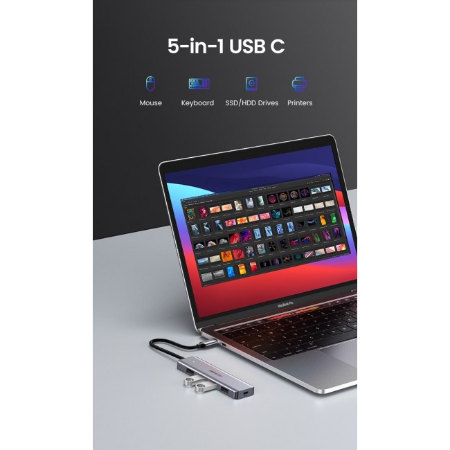 Ugreen 70336 interface hub USB 3.2 Gen 1 (3.1 Gen 1) Type-C 5000 Mbit/s Ugreen 70336 interface hub USB 3.2 Gen 1 (3.1 Gen 1) Type-C 5000 Mbit/s
