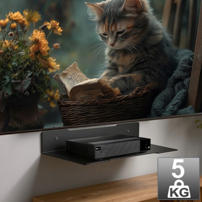 Maclean decoder wall shelf, single, max. 5kg, steel, MC-122 Maclean decoder wall shelf, single, max. 5kg, steel, MC-122