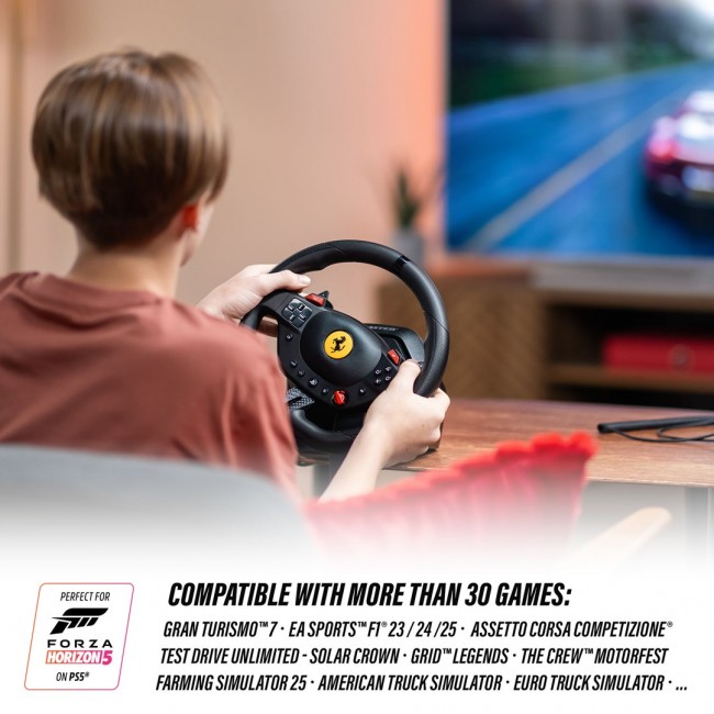 Thrustmaster T98-P Ferrari 296 GTB Black USB Steering wheel + Pedals Analogue / Digital PC, PlayStation 4, PlayStation 5