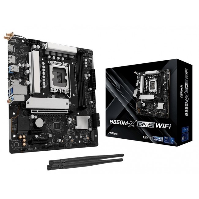 Asrock B860M-X Gen5 WiFi Intel B860 LGA 1851 (Socket V1) micro ATX Asrock B860M-X Gen5 WiFi Intel B860 LGA 1851 (Socket V1) micro ATX