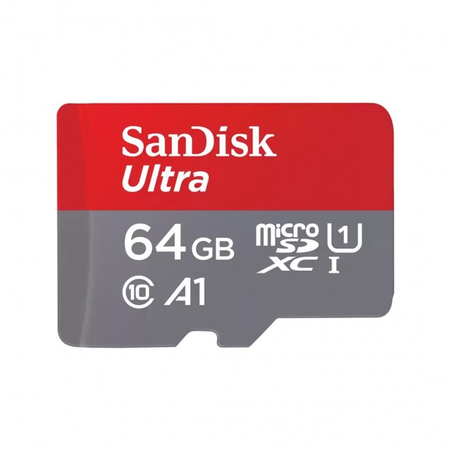 SanDisk Ultra microSD 64GB + SD-adapt.