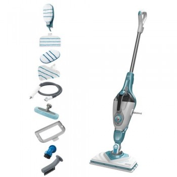 Black & Decker BHSM166DSM steam cleaner Steam mop 0.5 L 1600 W Aqua colour, White