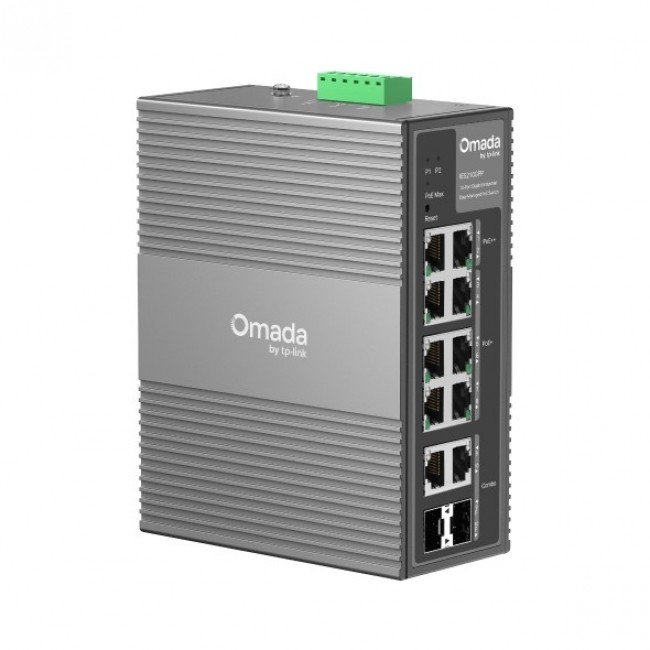 TP-Link Omada 10-Port Gigabit Industrial Easy Managed Switch with 6-Port PoE+ and 2-Port PoE++ TP-Link Omada 10-Port Gigabit Industrial Easy Managed Switch with 6-Port PoE+ and 2-Port PoE++