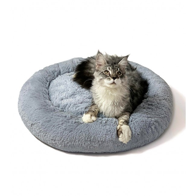 GO GIFT Shaggy grey L - pet bed - 66 x 66 x 10 cm