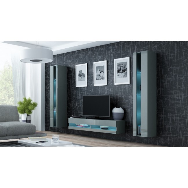 Cama TV stand VIGO NEW 30/140/40 grey/grey gloss