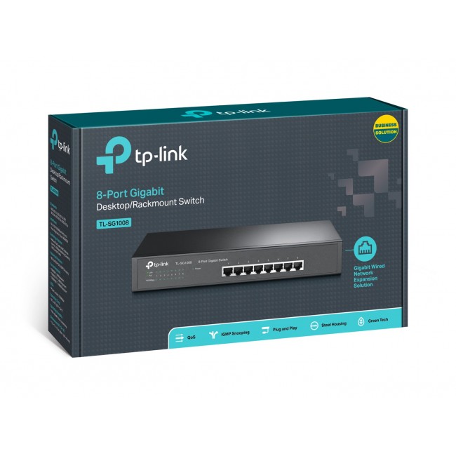 TP-Link TL-SG1008 network switch Unmanaged Gigabit Ethernet (10/100/1000) Black TP-Link TL-SG1008 network switch Unmanaged Gigabit Ethernet (10/100/1000) Black