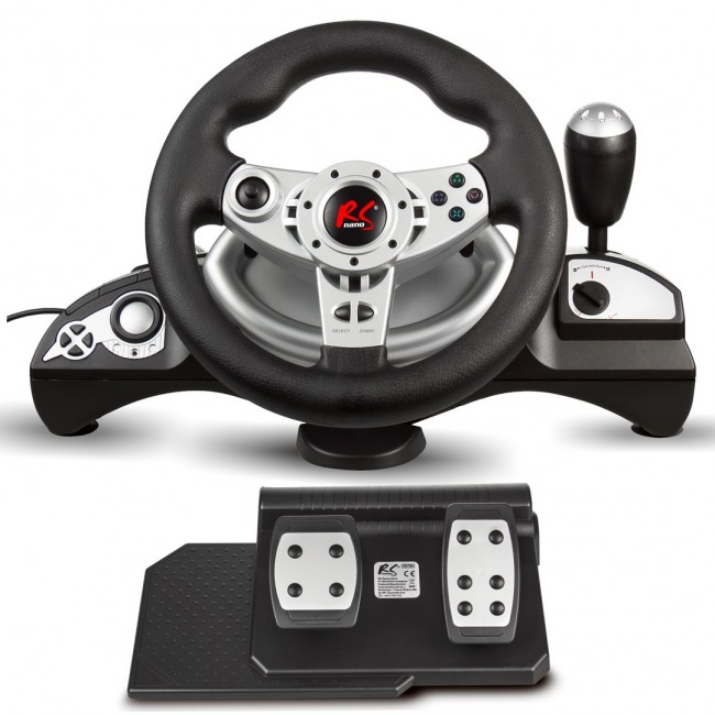 NanoRS RS700 Gaming Controller Black, Silver USB Steering wheel Analogue / Digital Android, PC, PlayStation 4, Playstation 3, Xbox One. NanoRS RS700 Gaming Controller Black, Silver USB Steering wheel Analogue / Digital Android, PC, PlayStation 4, Playstation 3, Xbox One.