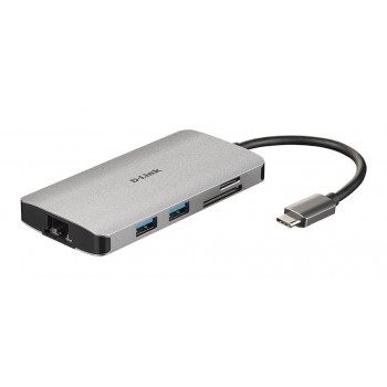 D-Link DUB M810 - 8 in 1 USB C Hub with HDMI/Ethernet/Card Reader/Power Delivery
