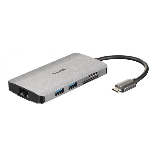D-Link DUB M810 - 8 in 1 USB C Hub with HDMI/Ethernet/Card Reader/Power Delivery
