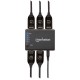 Manhattan HDMI Splitter 4-Port (Compact), 4K@30Hz, Displays output from x1 HDMI source to x4 HD displays (same output to four displays), AC Powered (cable 0.7m), Black, Three Year Warranty