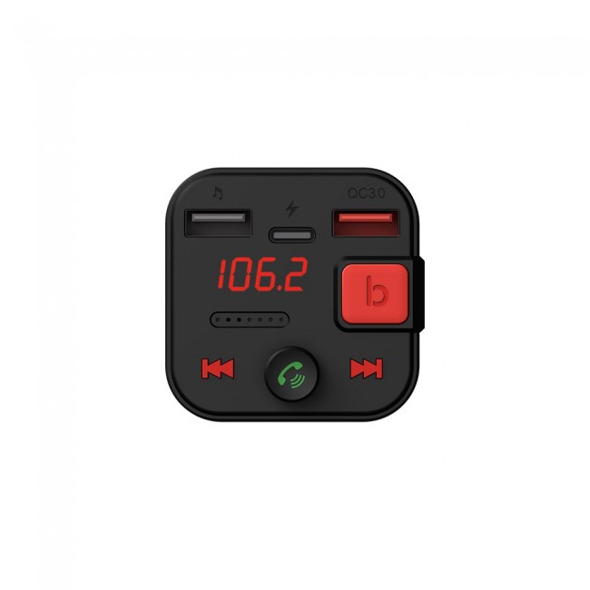 SAVIO FM transmitter, Bluetooth 5.3, QC 3.0 charger, LED display, Bass Boost, TR-15, black SAVIO FM transmitter, Bluetooth 5.3, QC 3.0 charger, LED display, Bass Boost, TR-15, black