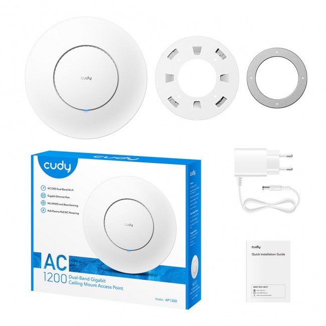 Cudy AP1300 867 Mbit/s White Power over Ethernet (PoE)