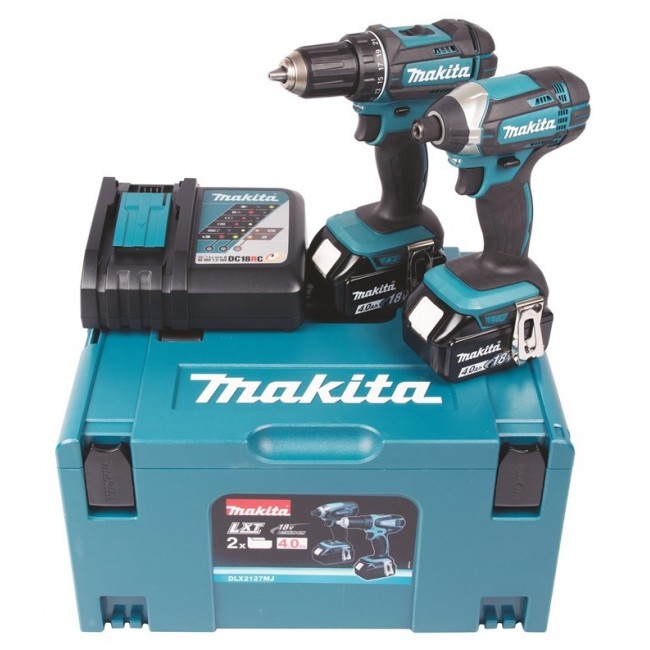 Makita Cordless Drill Set, 18V, DLX2127MJ Makita Cordless Drill Set, 18V, DLX2127MJ