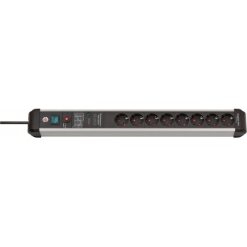 Brennenstuhl surge strip, aluminum, black