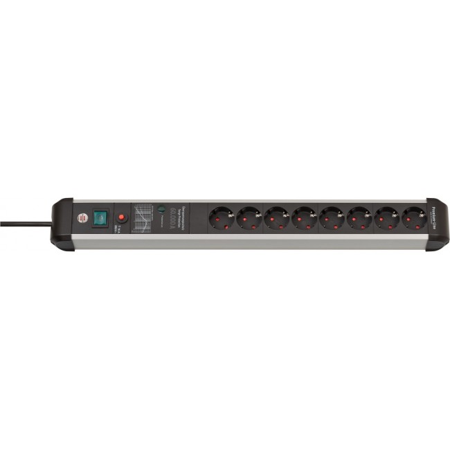 Brennenstuhl surge strip, aluminum, black