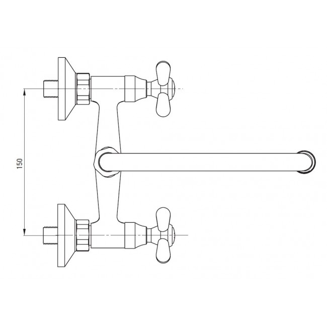 Wall-mounted washbasin mixer