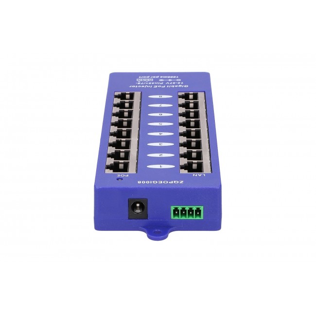 Extralink Gigabit PoE Injector 8 Port 8x 1000Mb/s RJ45, Mode B Extralink Gigabit PoE Injector 8 Port 8x 1000Mb/s RJ45, Mode B