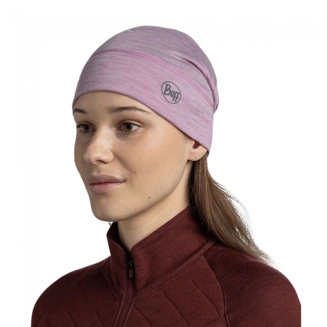 Buff Lightweight Merino Wool Beanie Hat Lilac